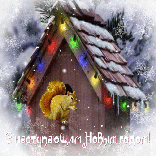С наступающим! ( Открытки Gif.)