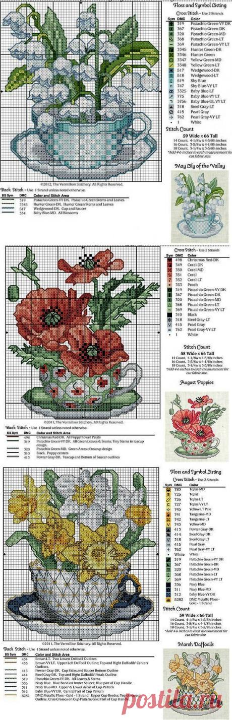 Scheme embroidery colors cross. Stitch bouquets. Stitch snowdrop | Laboratory household