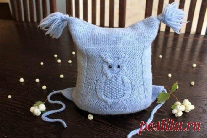 Cap and scarf with owls free pattern