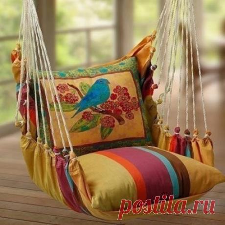 Мягкое кресло-качеля в доме или на даче!