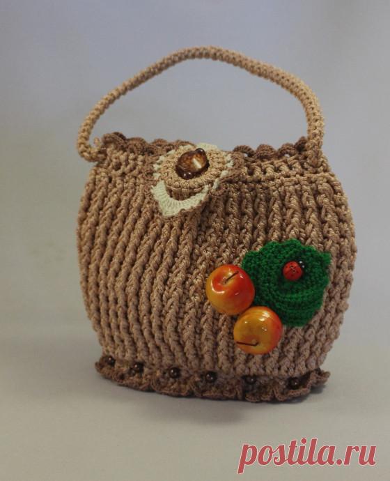 Детские сумочки вязаные пряжей 