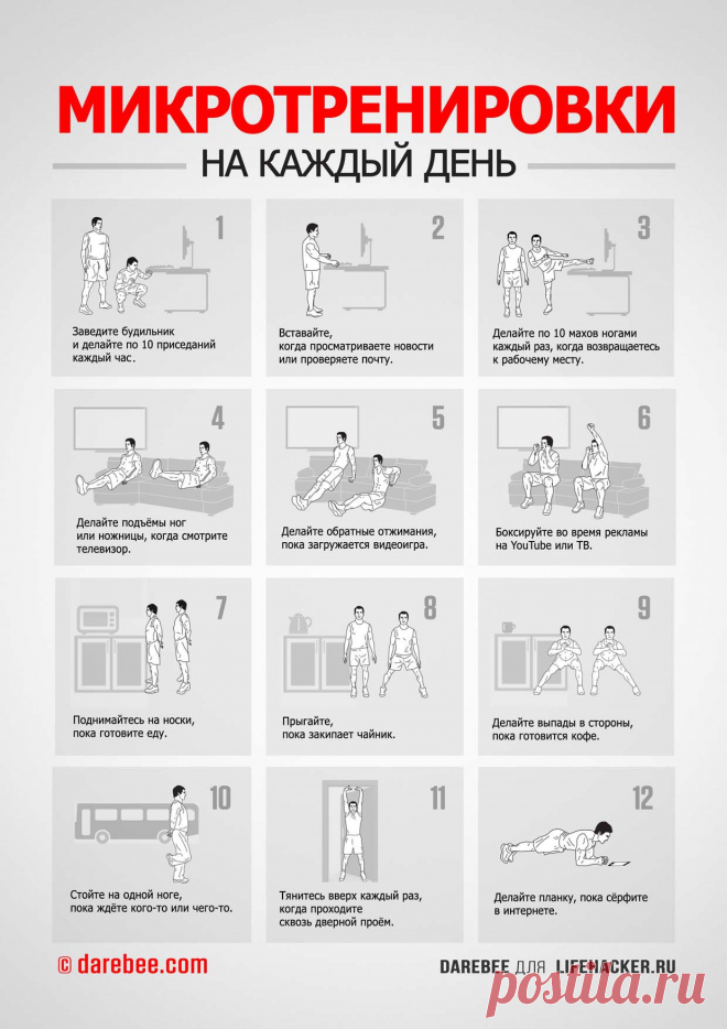 12 упражнений для тех, у кого совсем нет времени - Лайфхакер