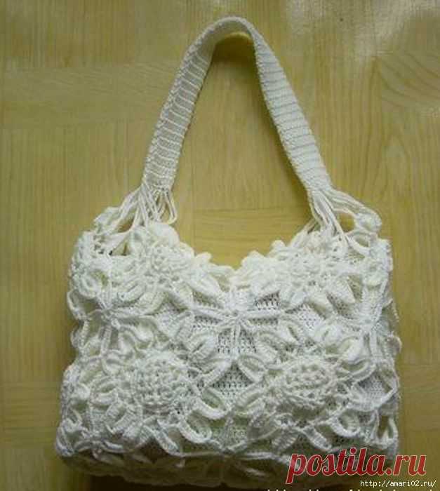 Красивая сумочка из мотивов крючком..