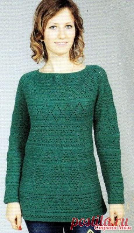 . Изумрудный пуловер-реглан Ловите еще одну модельку пуловера в свои хомячьи запасники.