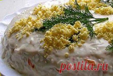 Салат Мимоза с крабовыми палочками. | vkusnyymir