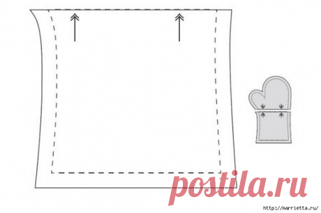Шьем прихватку варежку. Выкройка