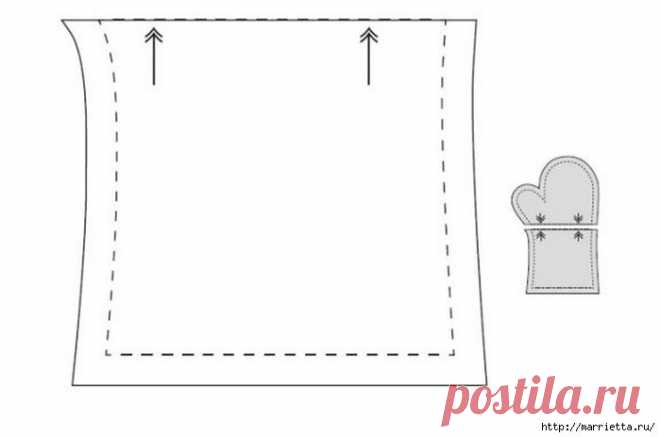 Шьем прихватку варежку. Выкройка