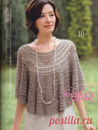 АЖУРНАЯ ПЕЛЕРИНА С КРУГЛОЙ КОКЕТКОЙ