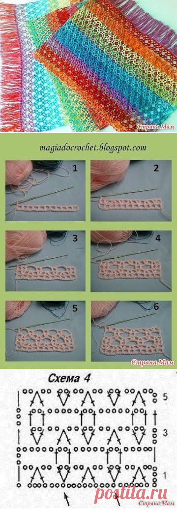 Воздушный узор для палантина