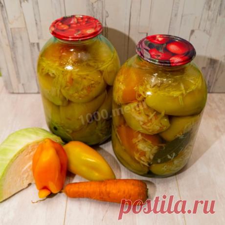 Фаршированный болгарский перец с капустой на зиму рецепт с фото пошагово и видео - 1000.menu