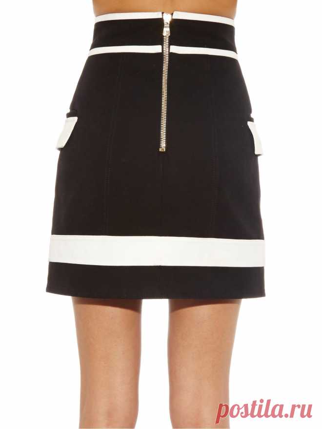 Двухцветный джинсовой мини-юбке | Balmain | MATCHESFASHION.COM США