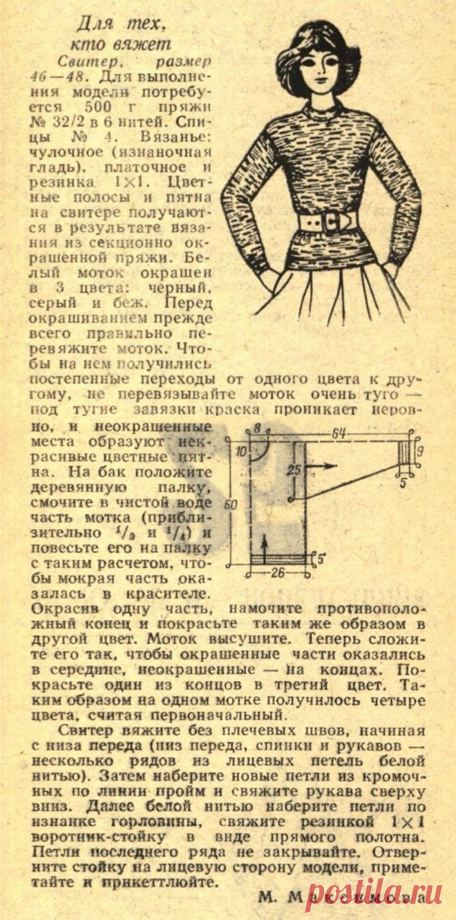 Свитер для девушки спицами