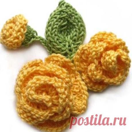 Вязаные цветы. Подборка из 17 схем вязаных спицами цветов на knitka.ru из рубрики Узоры для вязания спицами. Вязание спицами модели и схемы на kNITKA.ru