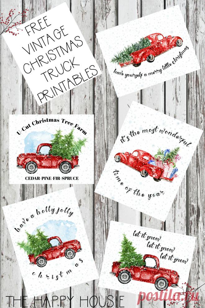 5 Free Vintage Truck Christmas Printables | The Happy Housie