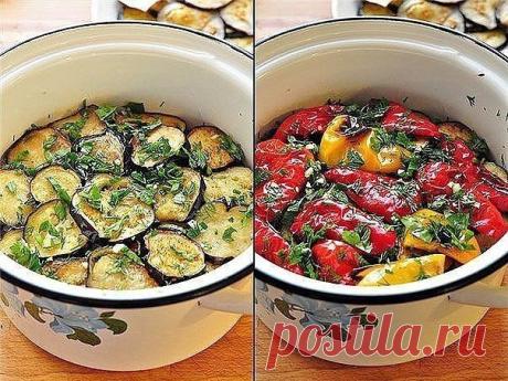 Закуска из маринованных баклажанов и перцев-гриль / Удивительная еда!