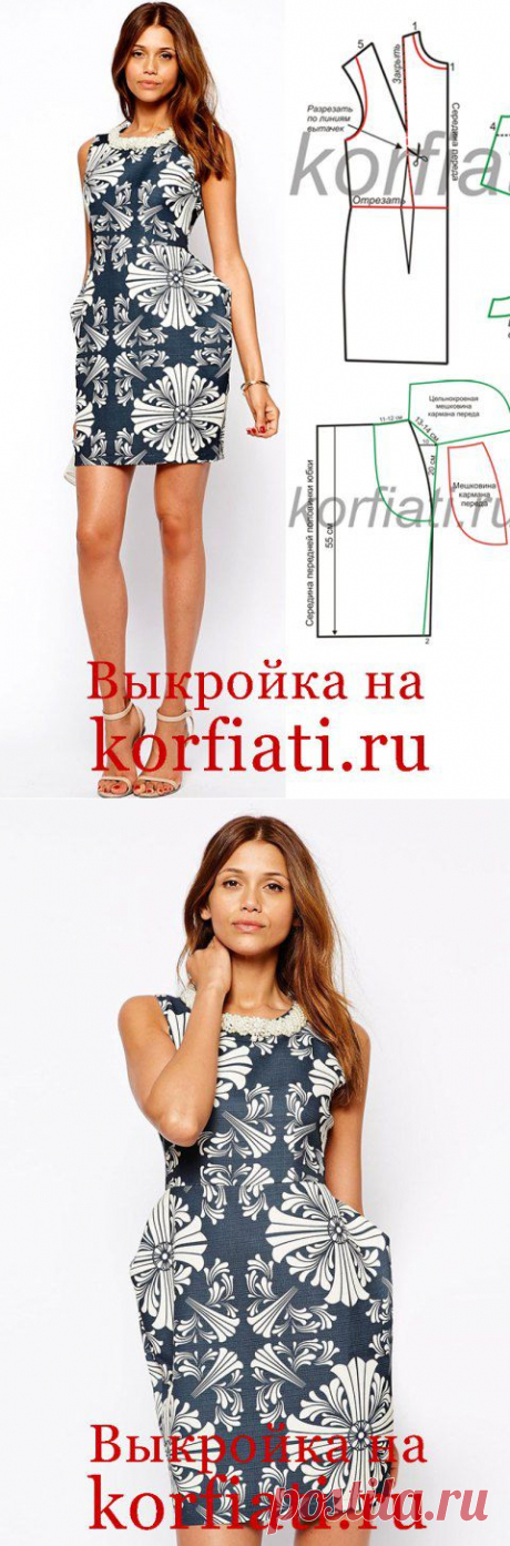 Выкройка платья с карманами от Анастасии Корфиати