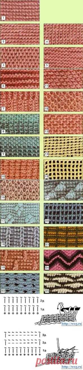 Узоры тунисского вязания - Связано.РФ | Вязание на спицах и крючком