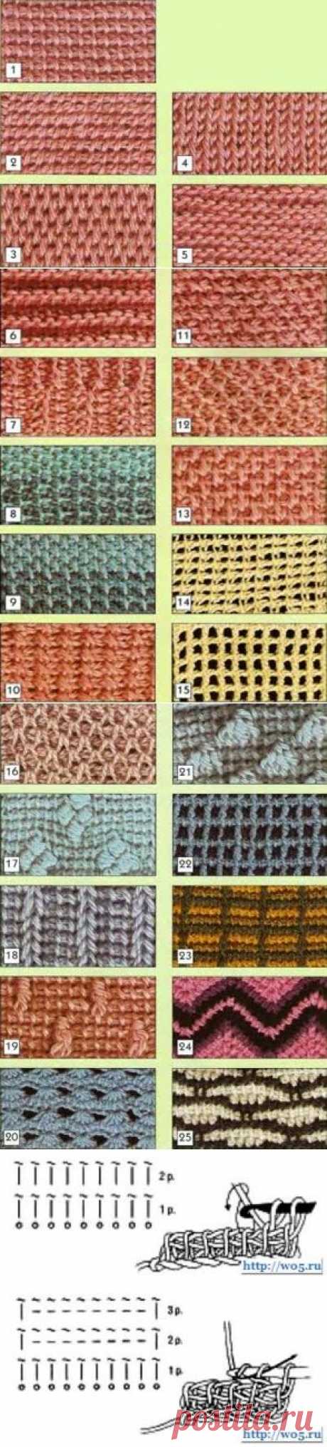 Узоры тунисского вязания - Связано.РФ | Вязание на спицах и крючком