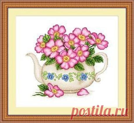 Вышивка “Цветочный чайник” | Домоводство для всей семьи