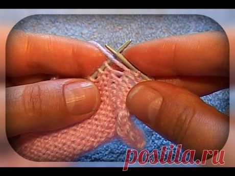 две петли вместе изнаночной с наклоном влево