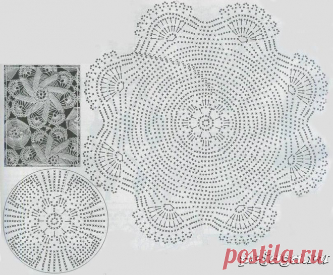 Красивые круглые мотивы крючком
