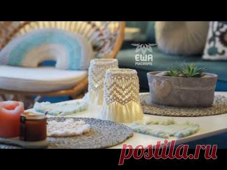 (1) How to make boho candle holder. Macrame jar cover tutorial. DIY 🤍 - YouTube