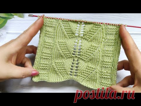 Leaf Stitch Knit Pattern | Blattmuster stricken | Punto Foglie ai ferri | Point Feuilles au Tricot