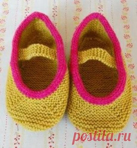 Вязаные тапочки спицами / Вязание как искусство!