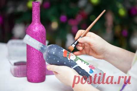 Украшение бутылок своими руками: способы и стили декора