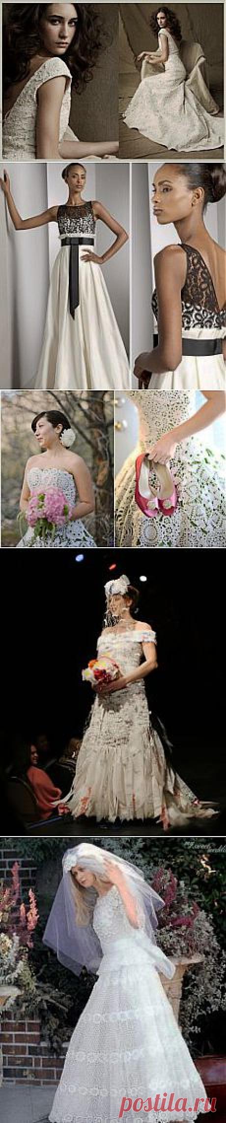 Вязаное свадебное платье.