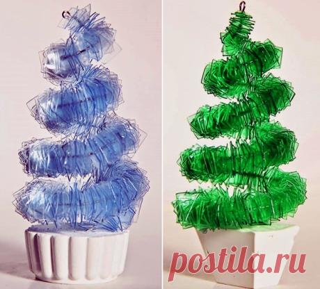 Decoración en espiral de Botella Plástica