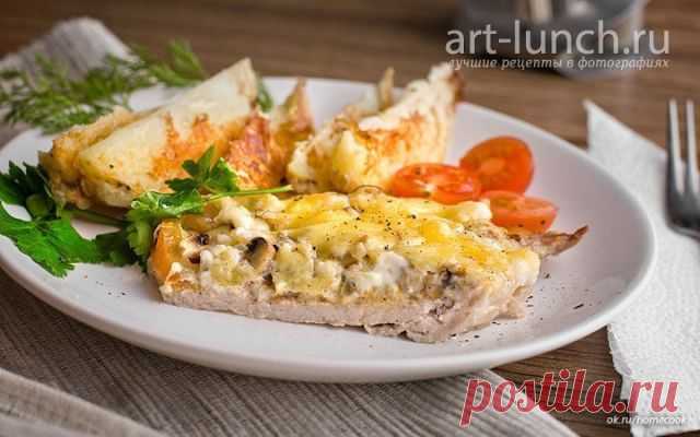 Мясо по-купечески с грибами