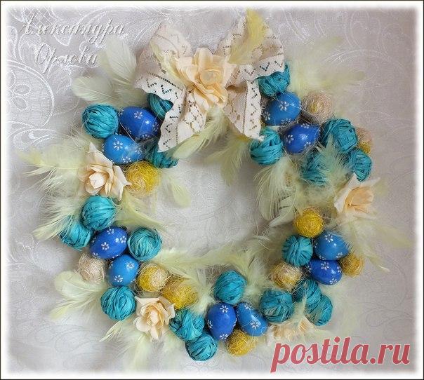 Пасхальный веночек: простой мастер-класс. Автор-Александра Орлова. - Пасха