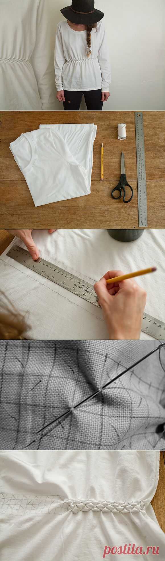 "Приталение" футболки за счет буфф (DIY) / Изменение размера /