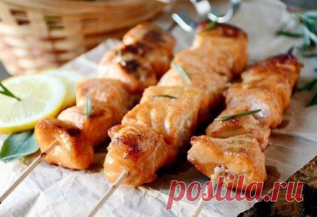 Шашлык из сёмги в медовом маринаде
