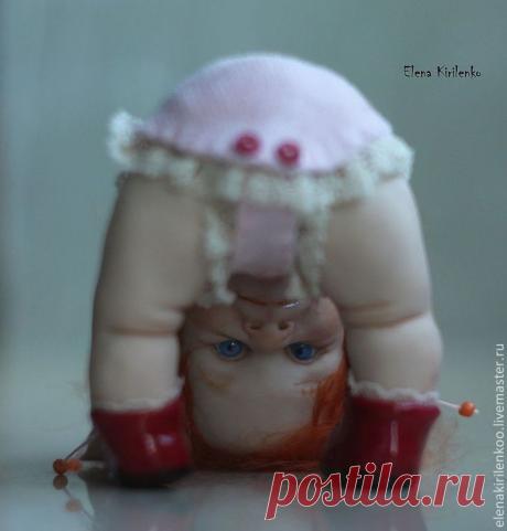 Купить Кука - розовый, рыжая девочка, living doll, хлопок