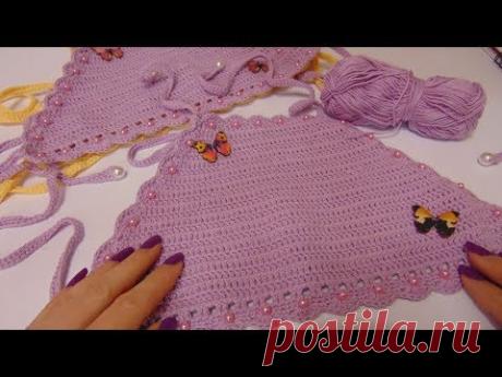 МК. КРОП - ТОП. Как связать детский КРОП - ТОП крючком. Видео урок.
