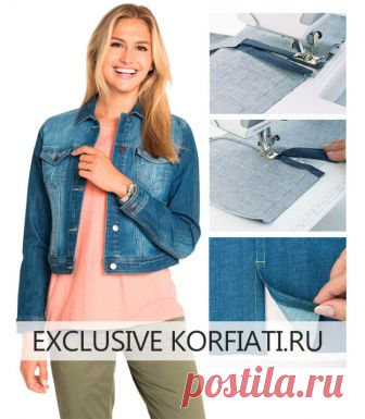 Обработка разреза рукава с манжетой на джинсовой куртке - МК А. Корфиати