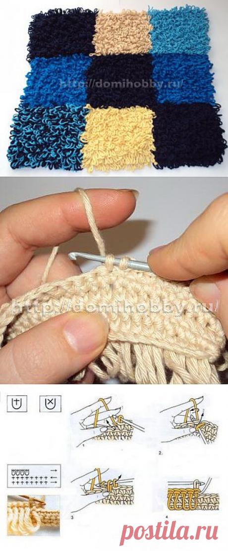 Вязание коврика узором &quot;мех&quot;