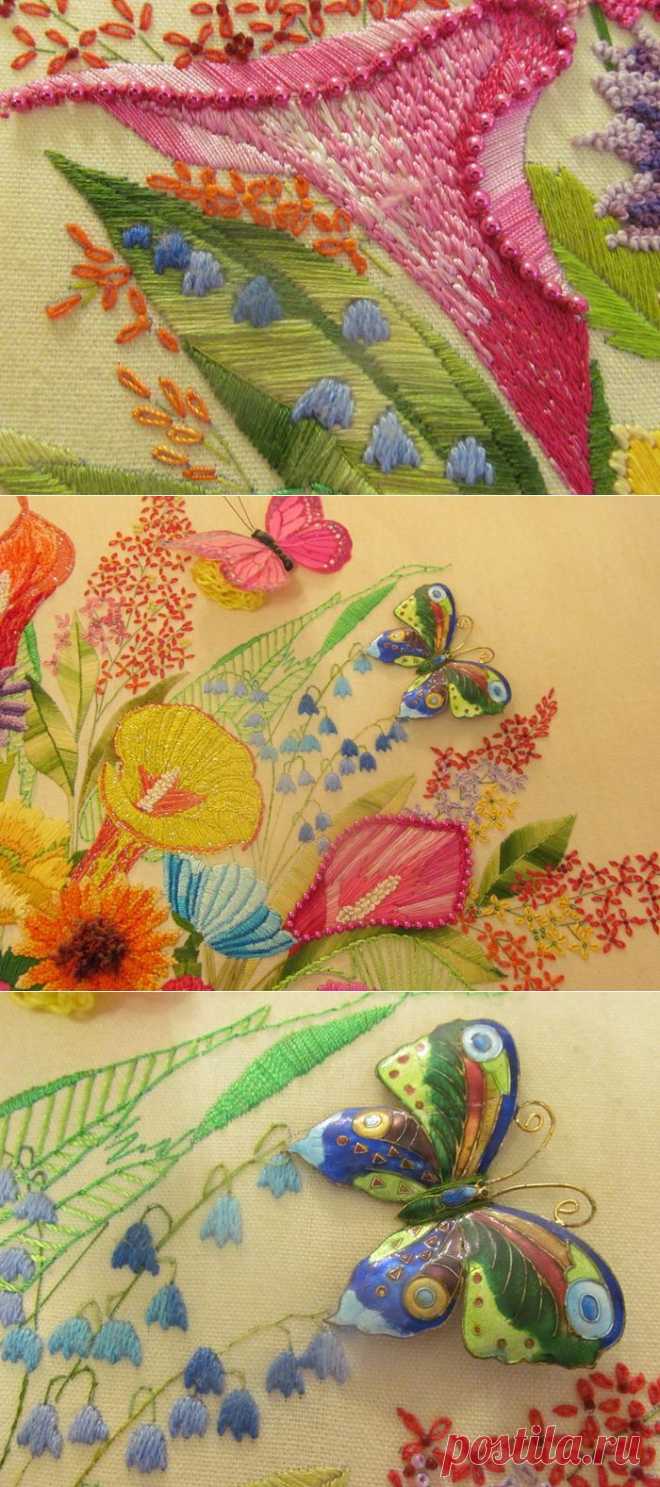 Вышивка свободной гладью Laurie Purcell