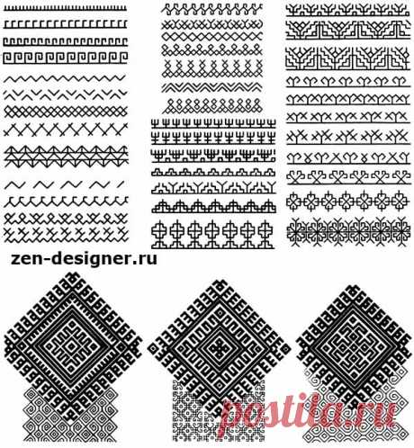 Мордовский орнамент. Вышивка рубах и распашной одежды. - Орнаменты - Zen Designer