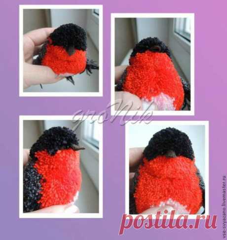 Снегирь из помпонов. Мастер-класс | Домохозяйка