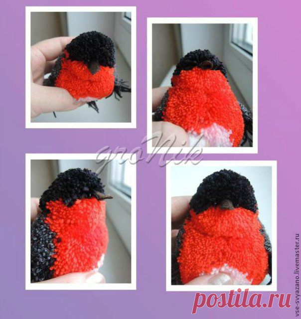 Снегирь из помпонов. Мастер-класс | Домохозяйка