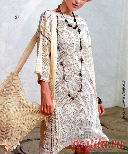 Филейное платье Бохо. Схема