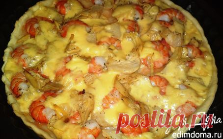Пицца с креветками и артишоками | Кулинарные рецепты от «Едим дома!»