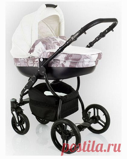Коляска 2 в 1 Speedy V Light Ecco белая с принтом Lonex (Лонекс)