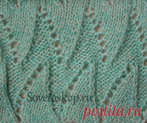 Узоры спицами "зигзаги"