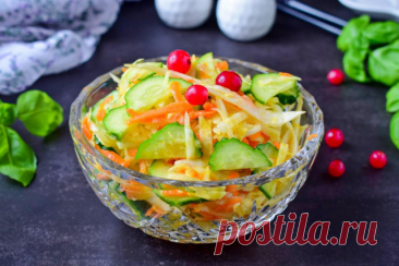 Салат из свежей капусты моркови и огурцов рецепт фото пошагово и видео - 1000.menu