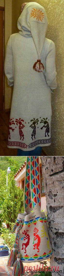 Кокопелли - танцующие человечки. Схемы для вязания.