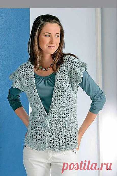 Нитка-клубок | Вязание модели и схемы | Жакет связанный поперёк
